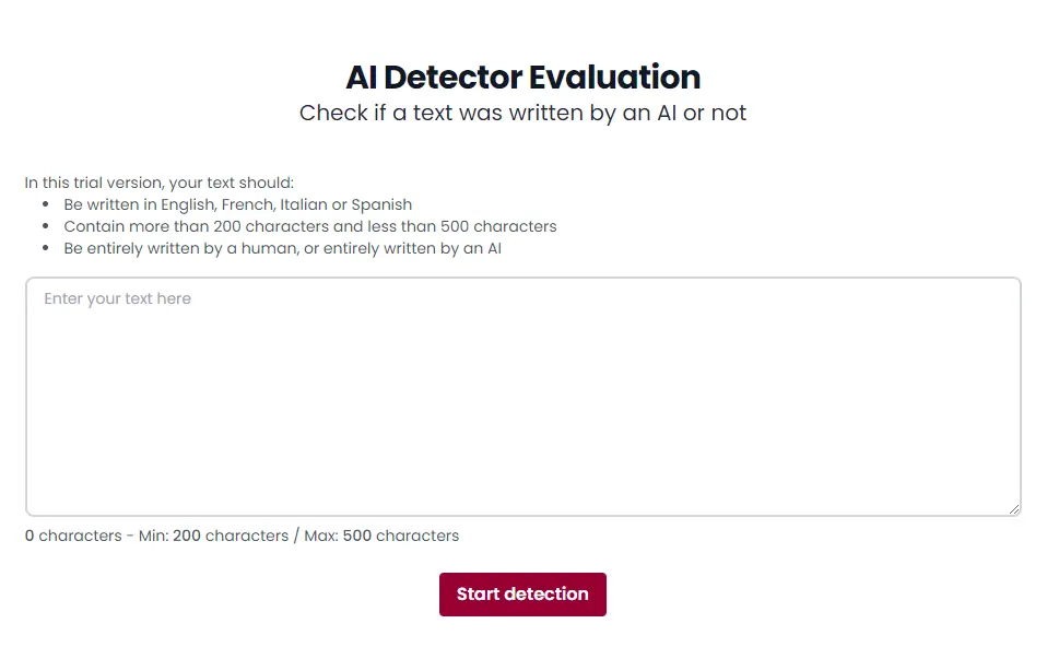 Image of the Compilatio AI detector page