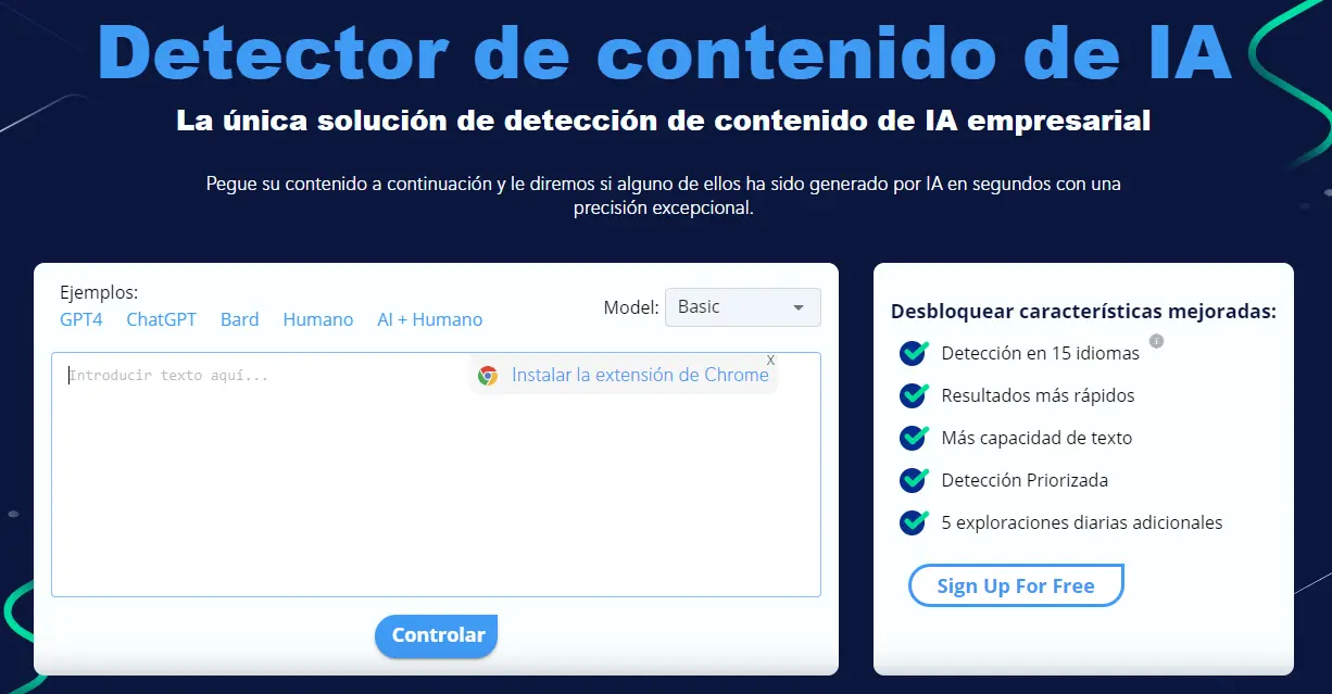 Image of the Copyleaks AI detector page