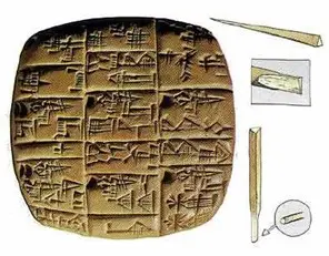 Clay tablet.