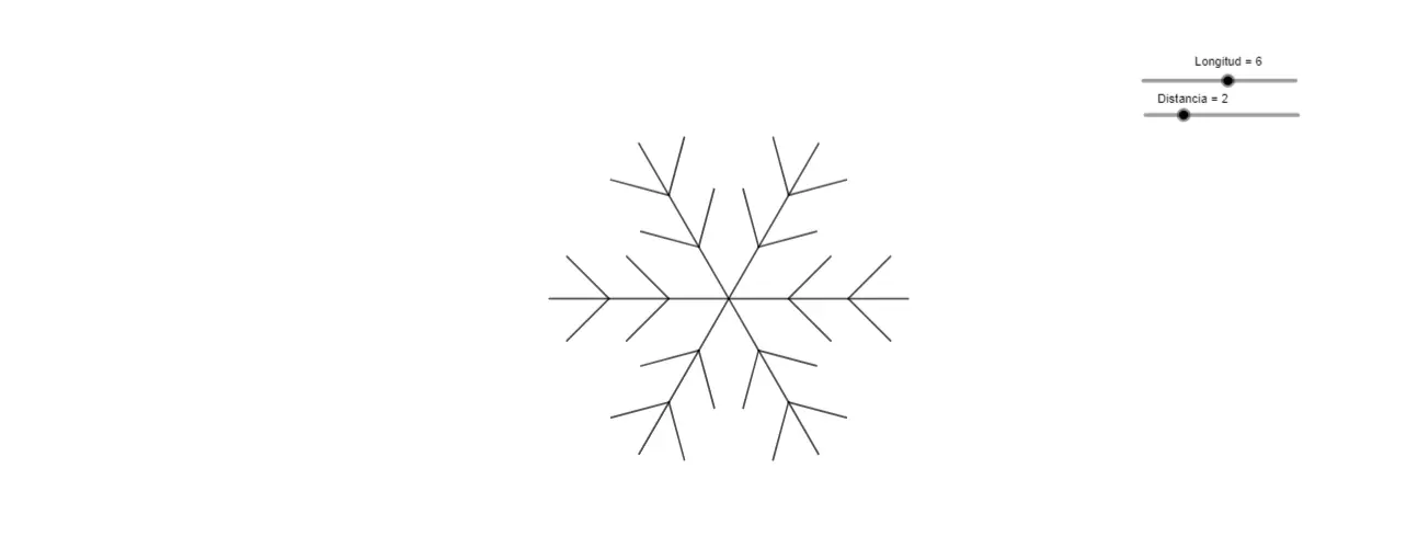 Preview of the Geogebra applet where you can recreate your mathematical snowflake.