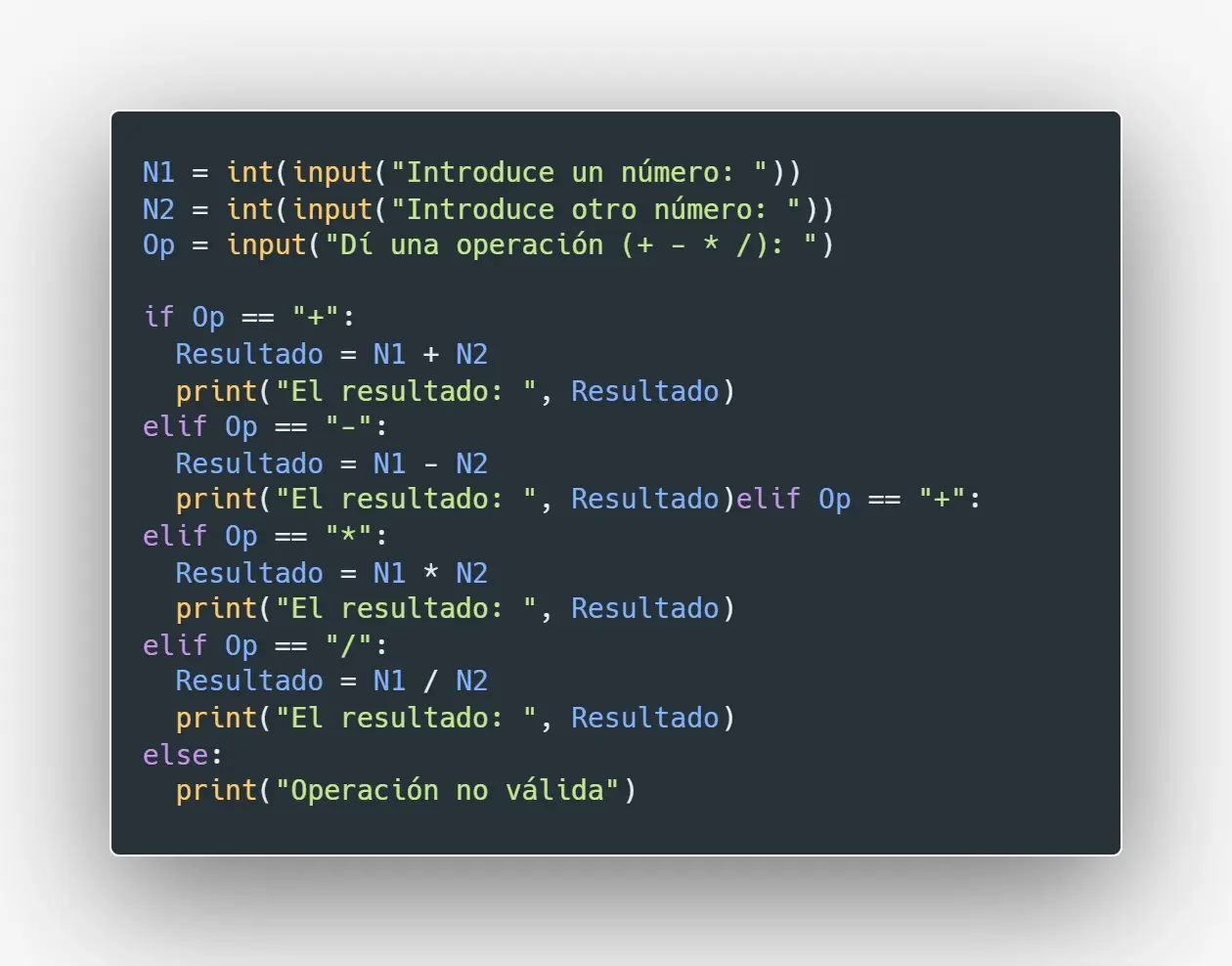 Python code snippet.