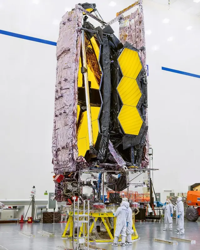 James Webb Space Telescope sunshield being packed