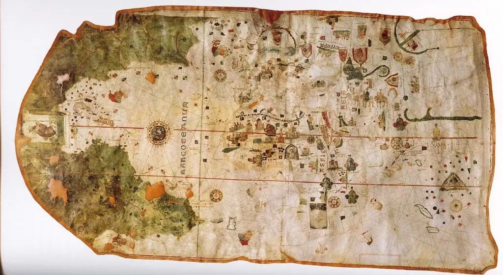 Photograph of the Juan de la Cosa map.