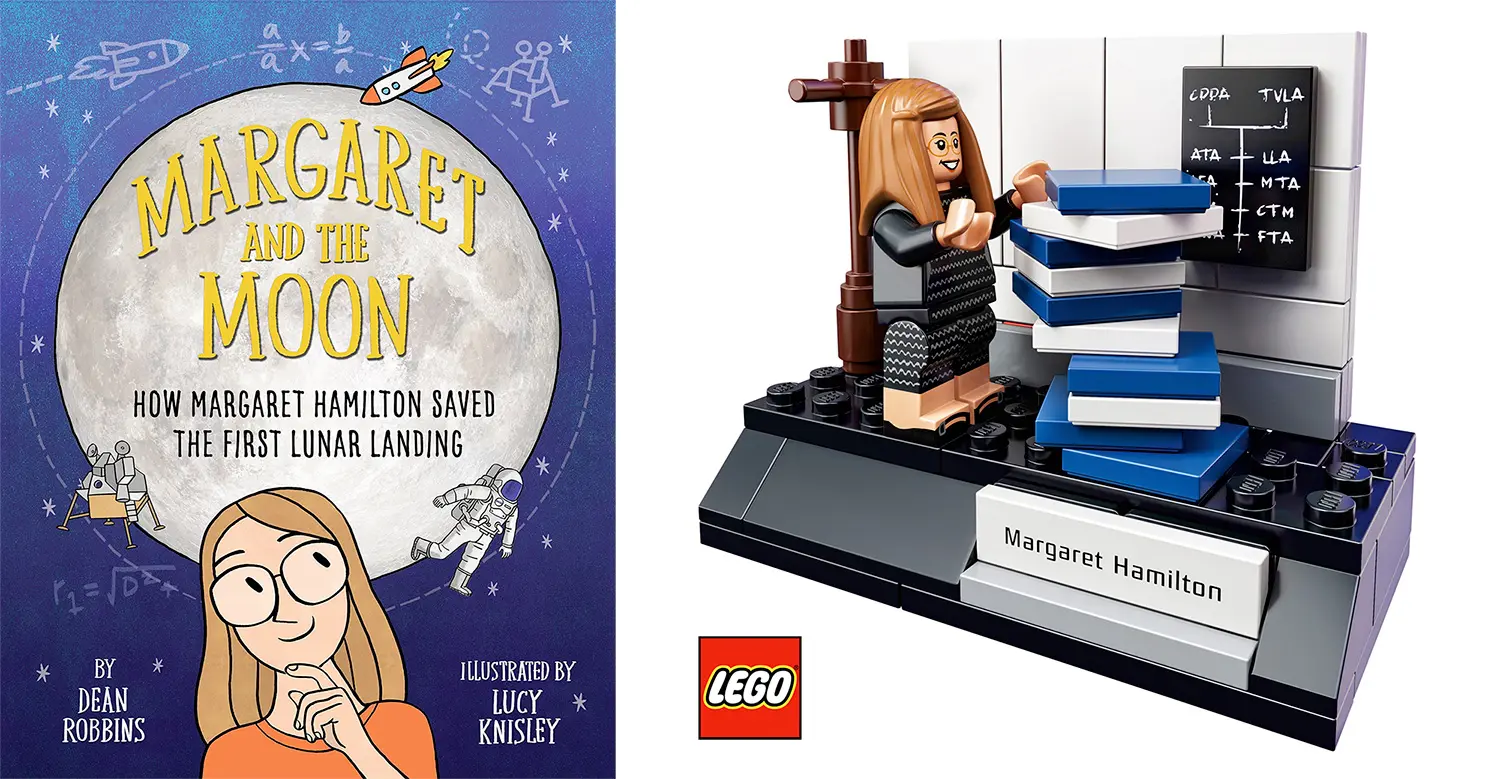Photograph of the LEGO that includes Margaret Hamilton